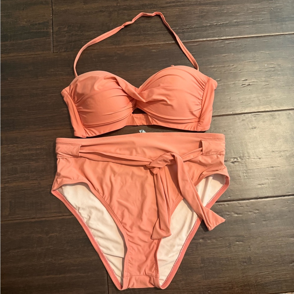 ANTONIO MELANI Pink/Peach Bikini Set with Ties
